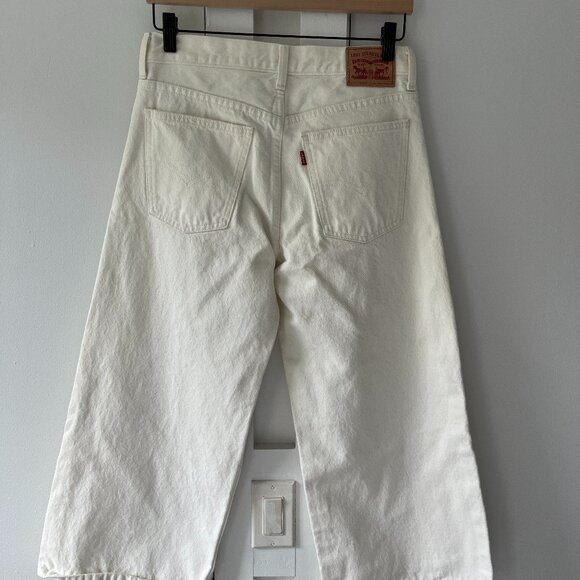 Levi's Wide Leg Denim Jeans - Ivory White - Size 28 - Picture 2 of 9
